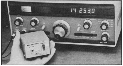 Solid-state equipment: a small crystal-controlled CW transmitter from MFJ Enterprises, and the complex Heathkit SB-104.